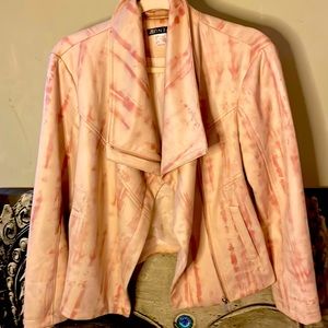 Pink splash vegan suede jacket size 8